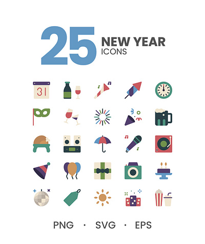 New Year Icons flat icon new year new year icons party party icons