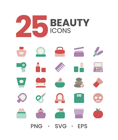 Beauty Icons beauty beauty icons branding clean cosmetic cosmetic icons design flat flat icon graphic design icon illustration logo