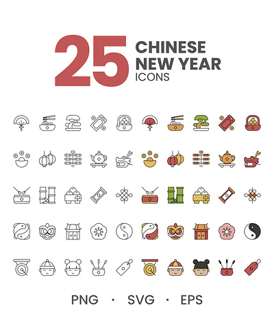 Chinese New Year Icons branding chinese chinese new year chinese new year icons chinese zodiac clean design flat flat icon graphic design icon illustration logo ui