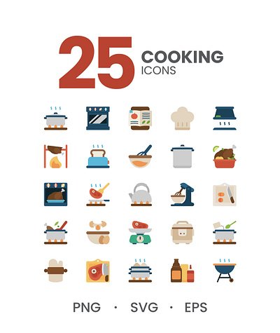 Cooking Icons branding chef clean cook cooking cooking icons design flat flat icon food icons graphic design icon illustration logo ui