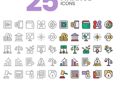 Finance Icons auction bank branding clean currency design finance finance icons financial flat flat icon graphic design icon illustration interest logo money ui