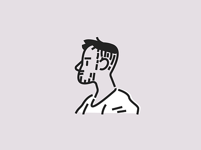 Me. avatar character face icon line outline person profile self portrait stroke