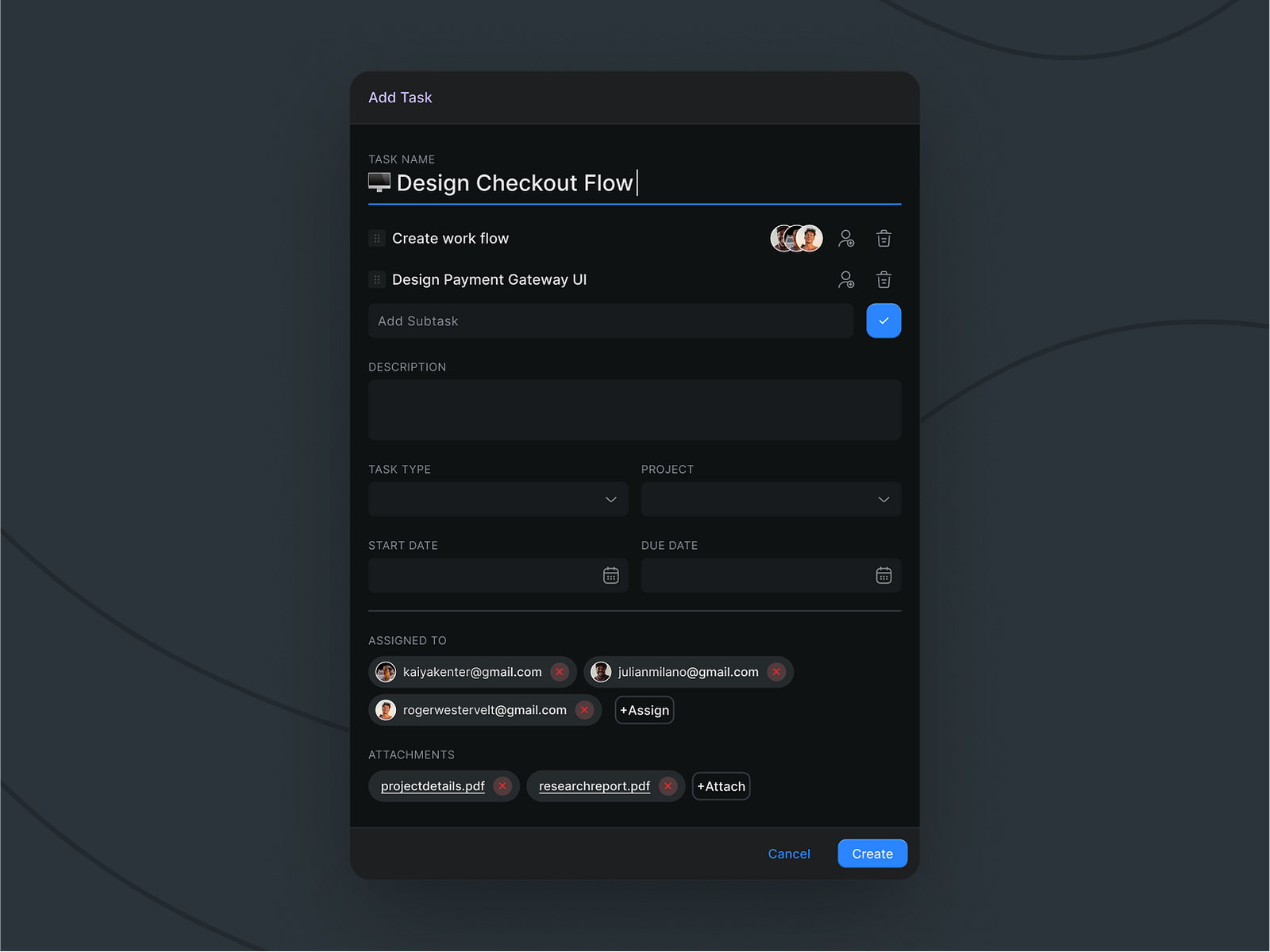 Task Creation by Shamnad on Dribbble