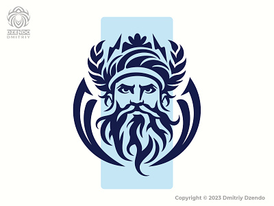 Zeus The Thunderer Logo branding face god lightning logo power resolute strength thunderer zeus