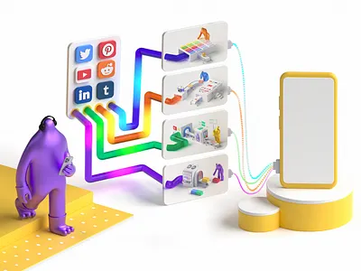 3D Brand Illustrations for Cluep.com 3d 3danimation 3dart animation b3d blender blender3d branding c4d cinema4d design icon icons illustrations render set simple uiux website