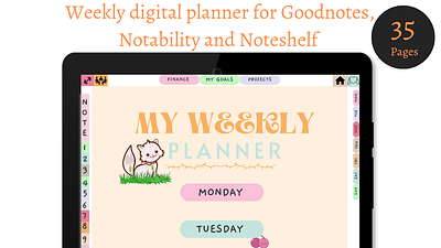 Weekly digital planner digital planner editable templates goodnotes templates weekly planner