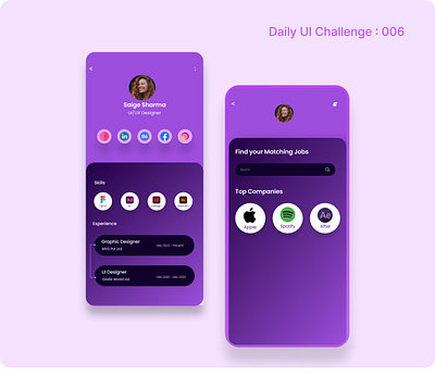 #DailyUI : 006 ( User Profile ) graphic design mobileapp ui uiux user interface