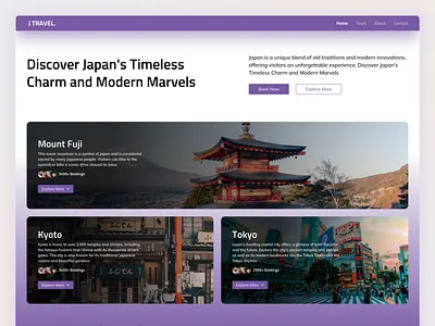 Japan Tourism Web Design book a tour booking website design homepage japan japan tourism japanese aesthetics landing page tour website tours and travel travel website ui ui design web design
