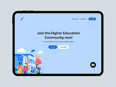 Landing page of college Higher Education Community ui design web design