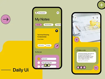 Notes app dailyui uxui app design ui ux