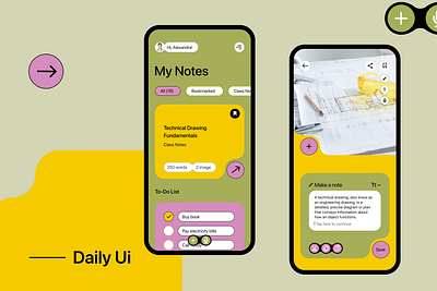 Notes app dailyui uxui app design ui ux