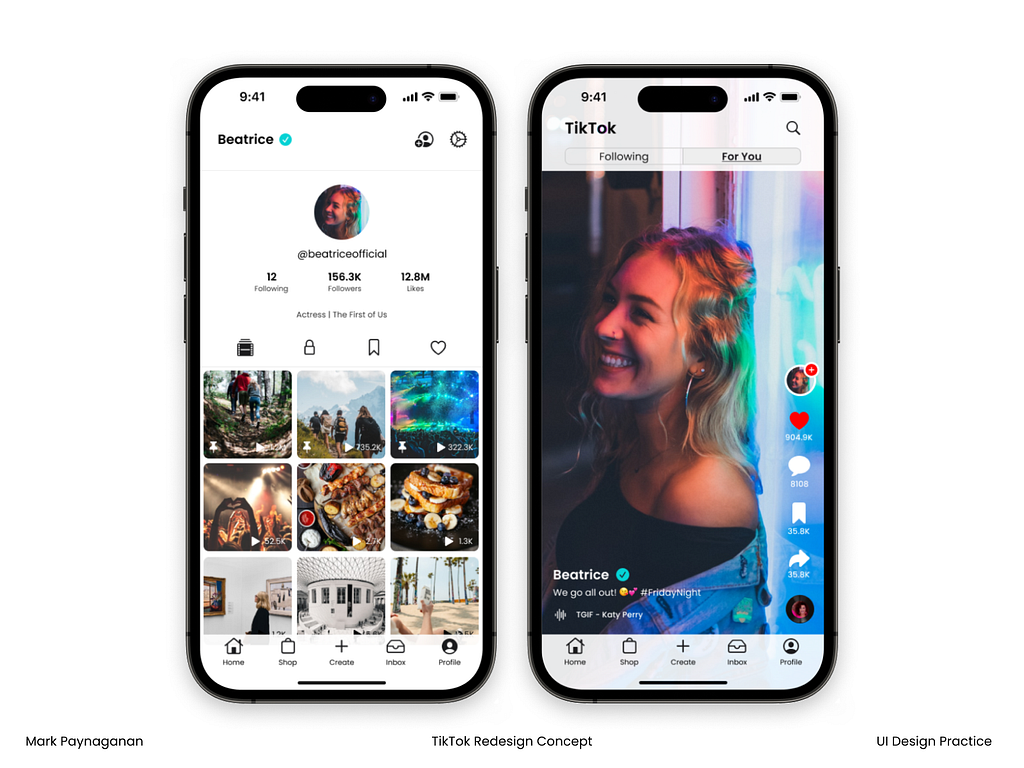 TikTok Redesign Concept by Mark Christian Paynaganan on Dribbble