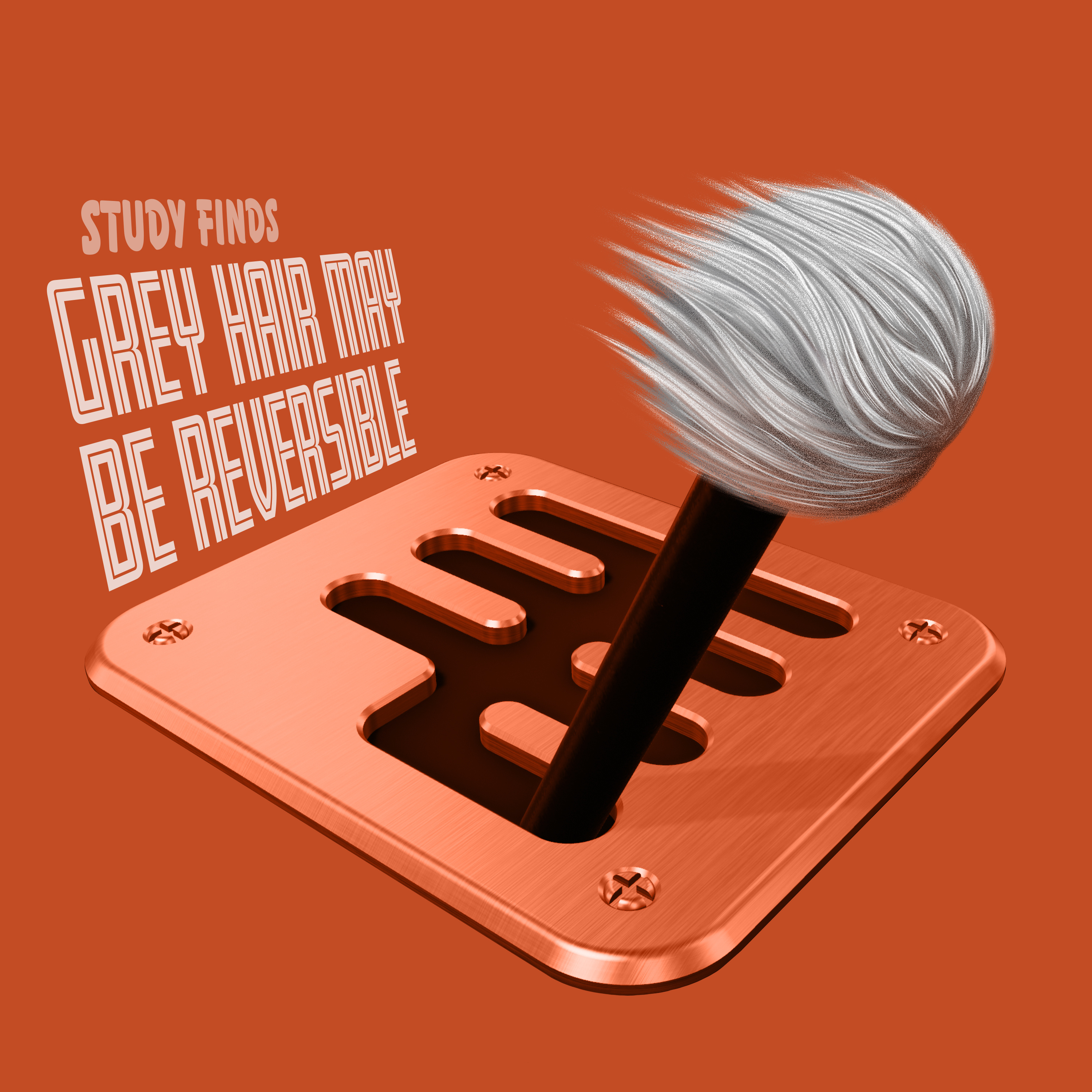 Grey in reverse 3d artwork carshift conceptual editorial hair illustration lowkey metaltexture metaphor