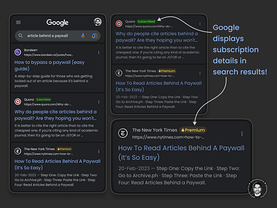 Google displays subscription details in search results design figma google googledesign ui uidesign uidesigner ux uxdesign