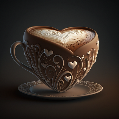 Mid Journey - A heart shaped mug aesthetic design generative ai graphic design midjourney