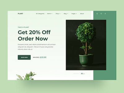 Plant Shop - Website Header Design