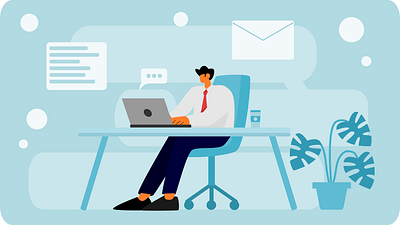 Office working flat illustration design graphic design illustration simple vector