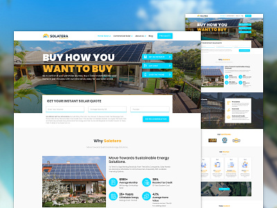 Solatera Energy Web site graphic design mockup ui ux web design