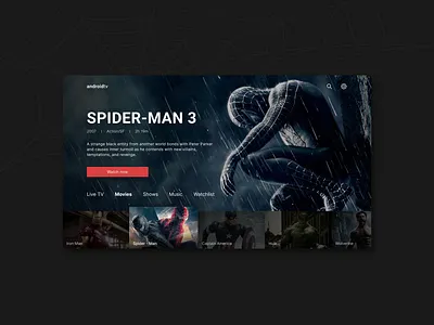 #DailyUI - Smart TV #025 android app branding carousel croatia dailyui design illustration junior like logo man share spider tv ui user ux vector web