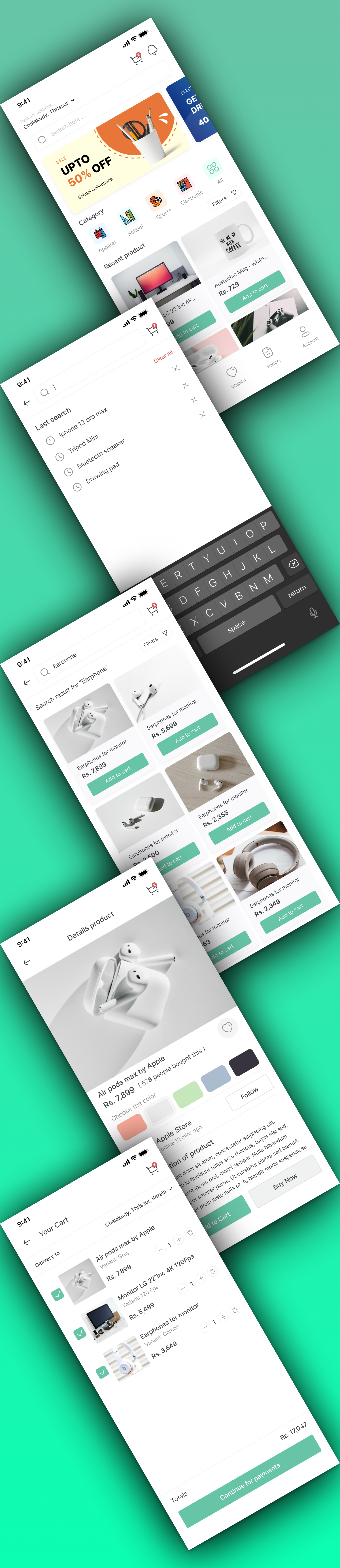 Shopping App app branding design graphic design illustration typography ui ux vector