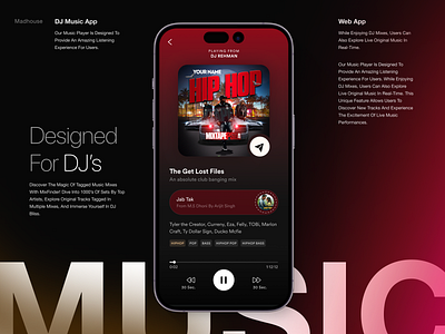 Madhouse Music App For DJ's animation app branding design dj ecommerce motion graphics music music app songs uiux web app