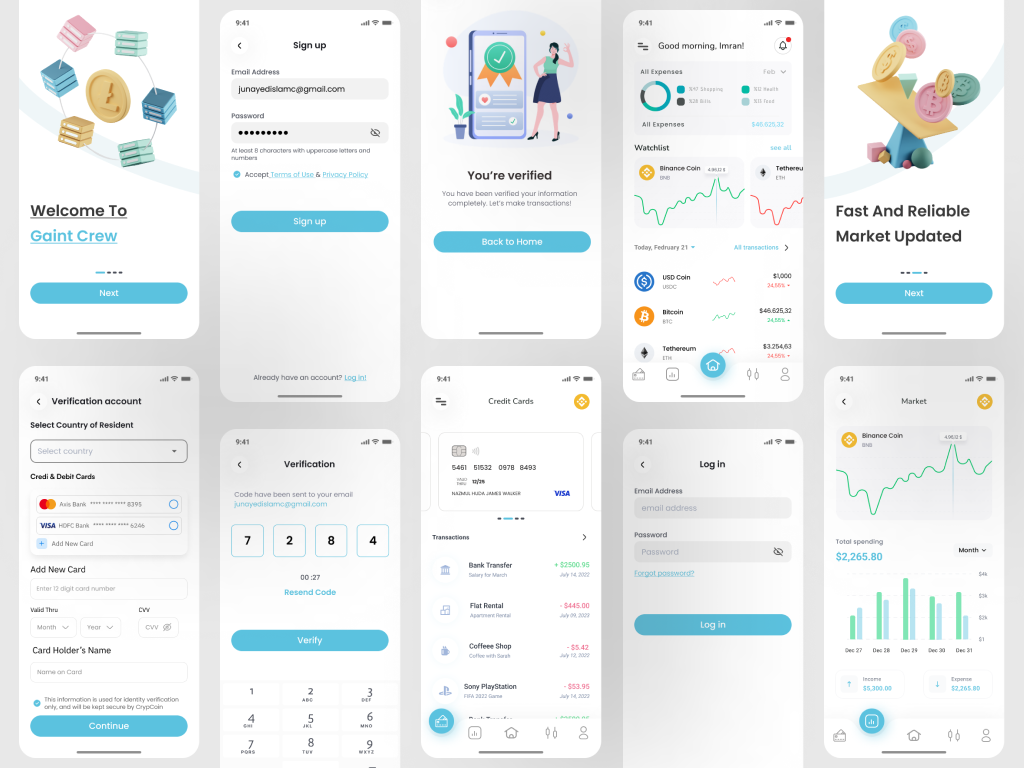 Finance Mobile App Design💰 by Nazmul Huda® on Dribbble