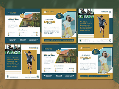 CORPORATE INSTAGRAM BANNER DESIGN ads banner design branding design fitness graphic design gym banner instagram instagram banner multiple design product design real estate banner social media social media post web banner