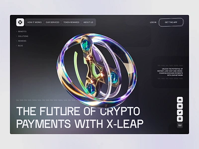 X-Leap - website for blockchain-based payment platform 3d 3d animation animation design illustration landing page landing page design motion design motion graphics phenomenon ui ui design uxui web web3 website website design website design services