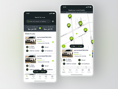 DriveNow rental car mobile app animation branding figma illustration mobile design prototype ui ux