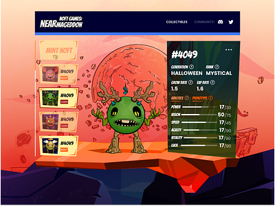 Nearmageddon // NFT Game blockchain crypto dribbble shot figma game illustration nft product ui uiux web website