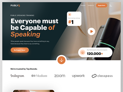 PUBLYQ | Landing Page Design branding clean course design education fancy landing page neat portfolio professional sebsite design speaking ui uiux uiux design ux ux research web design website