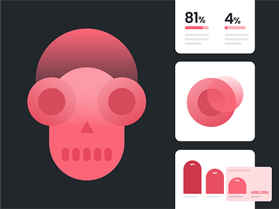 Data Skull Campaign branding campaign data data loss data visualization graph illustration red skeleton skull