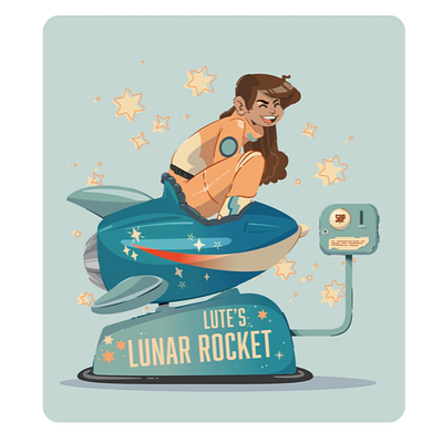 Coin-operated Space Travel 2danimation aftereffects animation illustration motion design vector