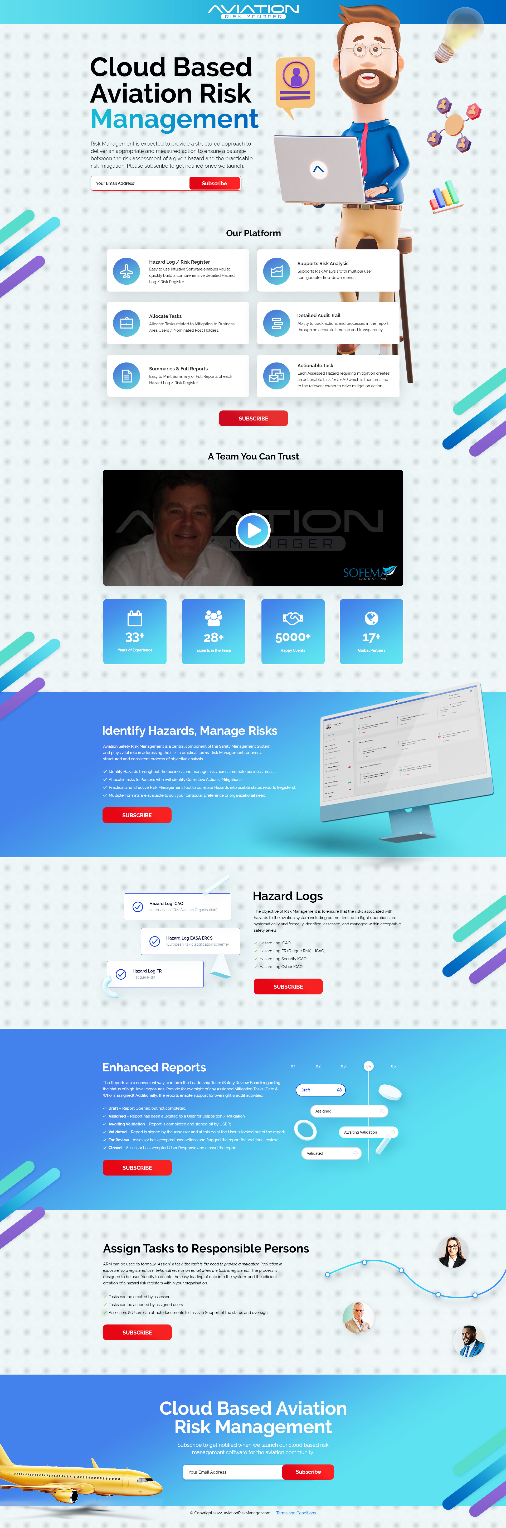 Aviation Landing Page Design airplane airport aviation creative design fly management risk ui ux website