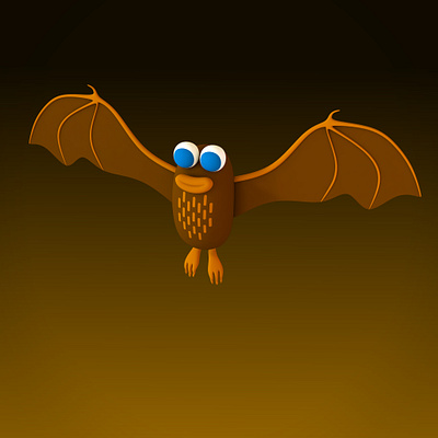 Halloween Bat character sketch 3d animation cartoon fun illustration