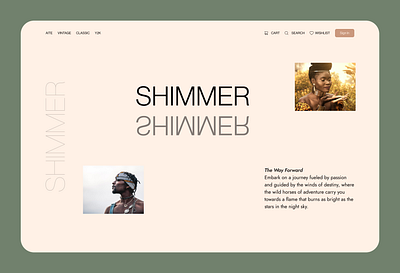 SHIMMER LANDING PAGE app design typography ui ux