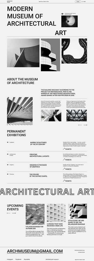 Modern Museum of Architectural branding design typography ui ux website