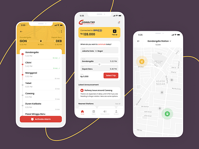 Commuter Train Mobile App Design app indonesia krl mobile revamp train transport transportation ui ux