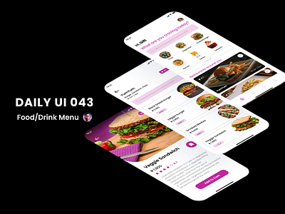 Daily UI 043: Food/Drink Menu app branding dailyui design drink menu figma food app fooddrink illustration logo menu mockups ui ux vector