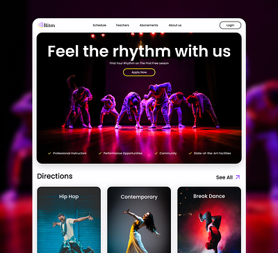 Dance Studio Website app branding design graphic design logo typography ui ux