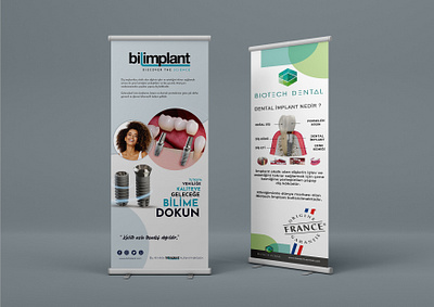 Biotech Dental | Roll Up Banner Design banner banner design branding design emirhan sarıca graphic design illustration roll up roll up banner roll up design vector