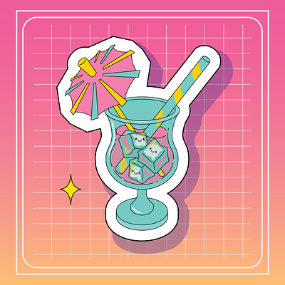 Cocktail cocktail graphic design illustration kawaii sticker
