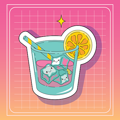 Cocktail cocktail graphic design illustration kawaii sticker