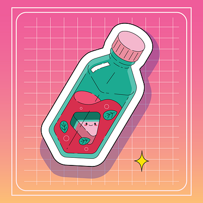 watermelon juice graphic design illustration kawaii sticker watermelon