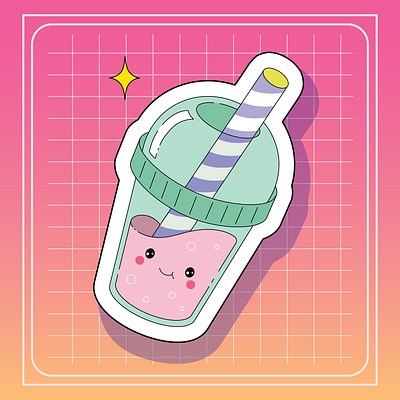 Bubble Tea bubble tea graphic design illustration kawaii sticker