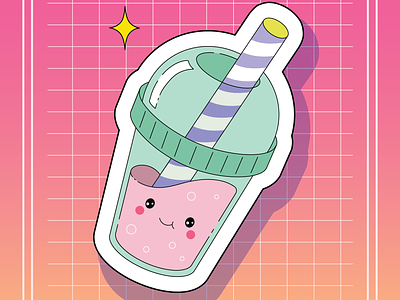 Bubble Tea bubble tea graphic design illustration kawaii sticker