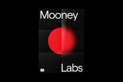 Mooney Labs Poster circle future icon minimal moon mooney poster poster design red space typography