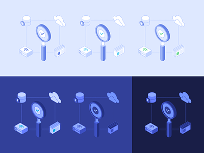 More OpenNMS Product Feature Tour Guide Illustrations app branding cloud design files graphic design icon iconography icons illustration inventory isometric magnifying glass network router server system ui ux wifi