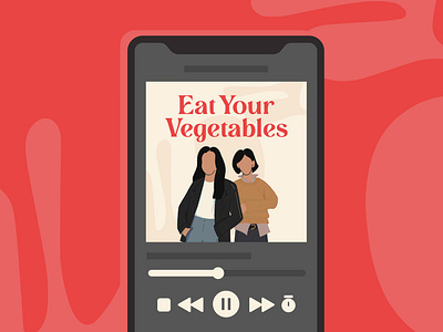 Eat Your Vegetables Podcast Cover branding character illustration cover design drawing illustration lettering podcast