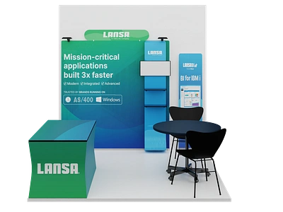 LANSA Conference Banner Design 3d modeling backdrop backdrop header banner booth branding business conference design evant exhibition lansa mockup design print rectractable rollup banner software tabletop trade show tv stand